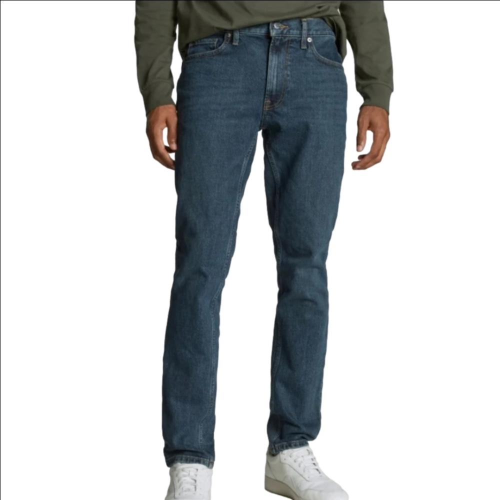 Everlane The Slim Fit Jean Organic Cotton Stretch Denim Med Dark Wash Size 33x32